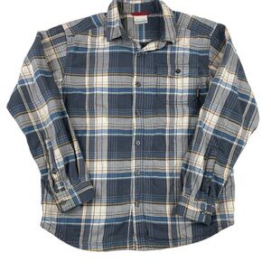 Columbia flannel shirt men’s medium button up lined blue plaid